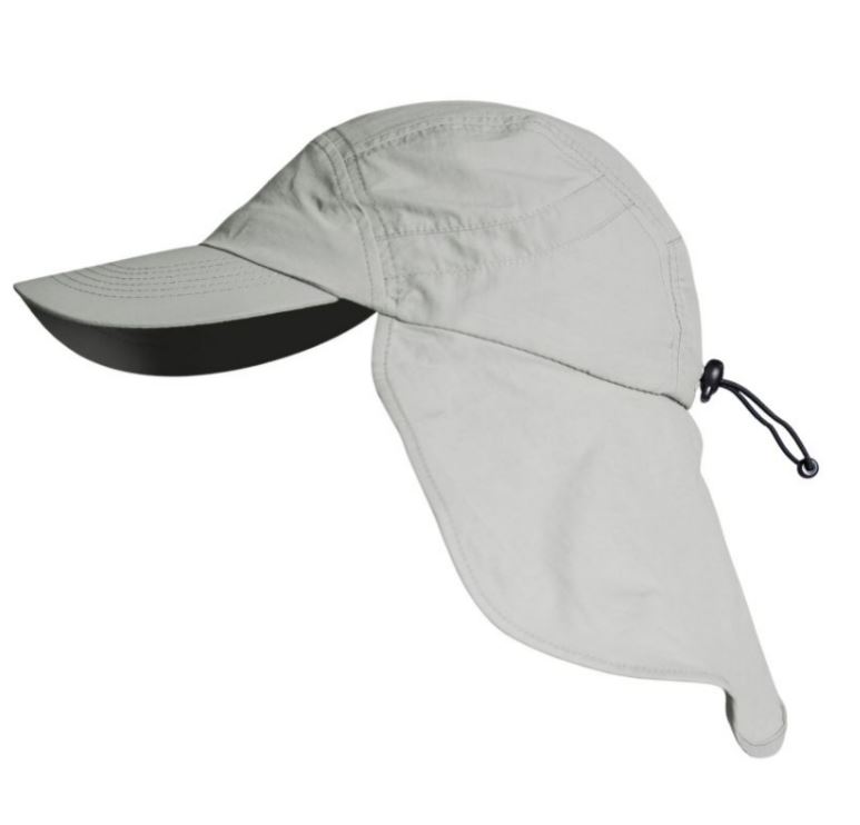 UV Schutz Kappe mit Nackenschutz / grau